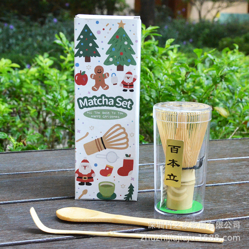Kit Matcha Ceremonial Japonés: Batidor Chasen + Soporte + Cuchara + Pincel