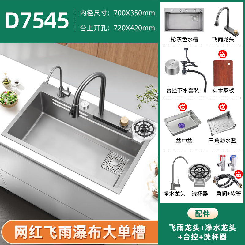 Fregadero de cocina de Acero 304 compatible con sistema de Purificacion con grifo y accesorios, diversos paquetes