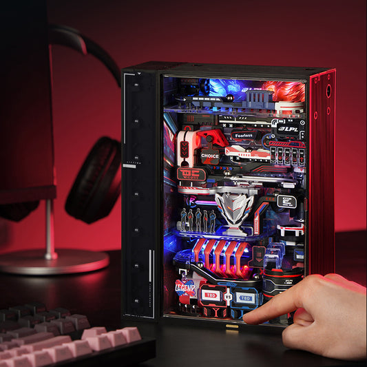 Rompecabezas ROKR Tridimensional LED automático de bloques de construcción de mundo paralelo, e-sports ciudad bloques de construcción hechos a mano