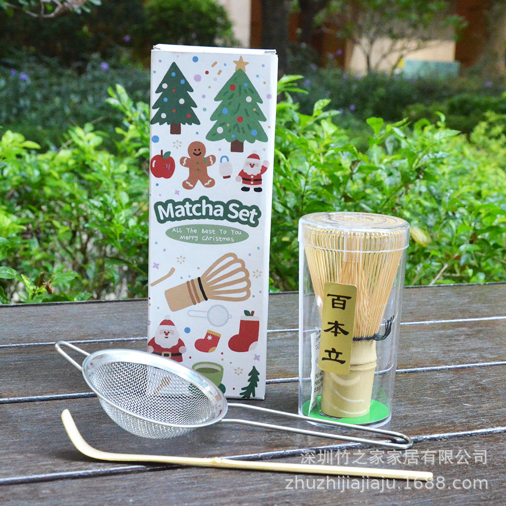 Kit Matcha Ceremonial Japonés: Batidor Chasen + Soporte + Cuchara + Pincel