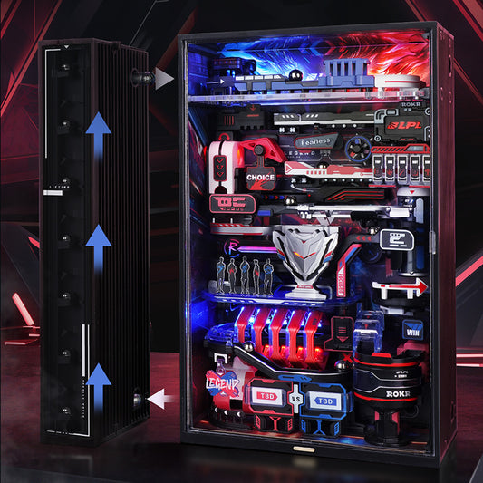 Rompecabezas ROKR Tridimensional LED automático de bloques de construcción de mundo paralelo, e-sports ciudad bloques de construcción hechos a mano