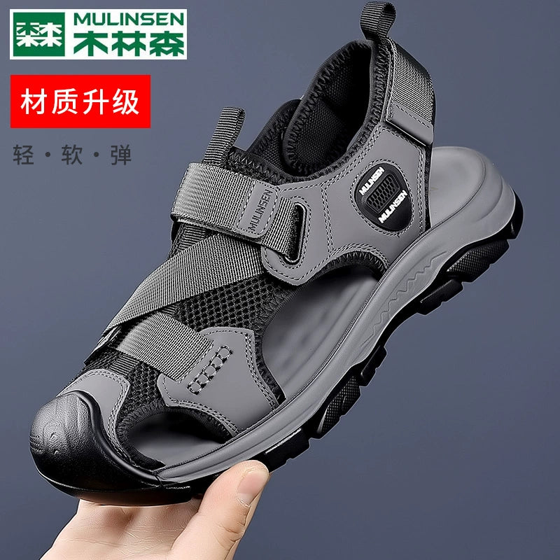 Sandalias de punta Mulinsen para hombre Deportes al aire libre de verano y zapatos de ocio con suela bland, zapatos de playa impermeables y antideslizantes