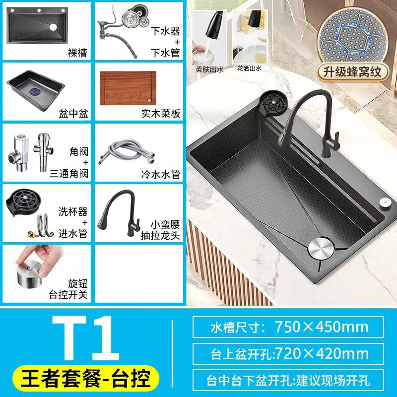 Fregadero de cocina de Acero 304 compatible con sistema de Purificacion con grifo y accesorios, diversos paquetes