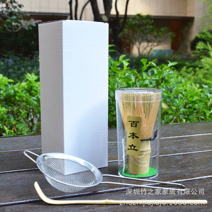 Kit Matcha Ceremonial Japonés: Batidor Chasen + Soporte + Cuchara + Pincel