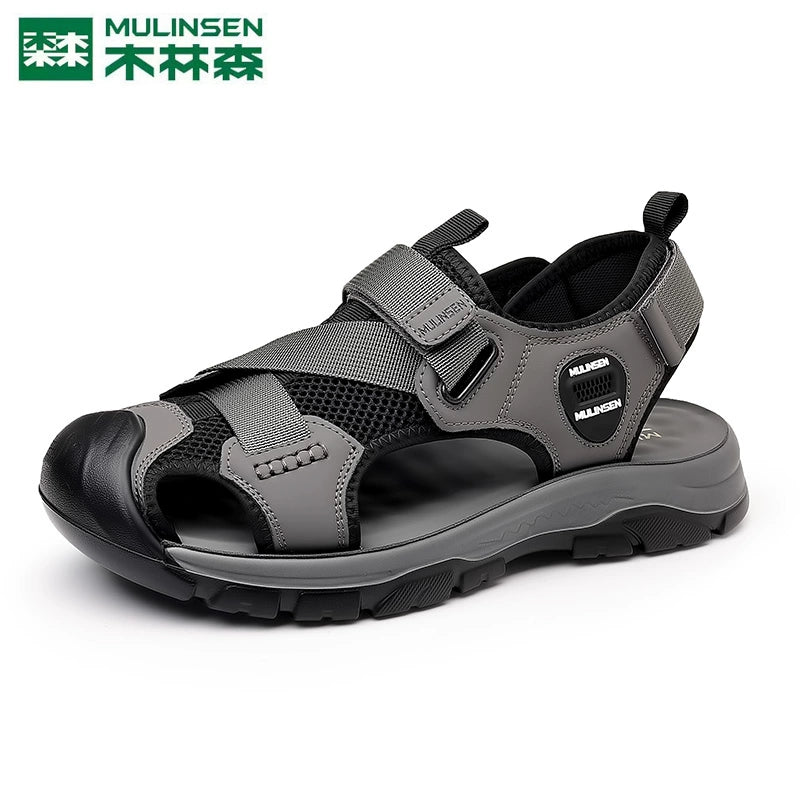 Sandalias de punta Mulinsen para hombre Deportes al aire libre de verano y zapatos de ocio con suela bland, zapatos de playa impermeables y antideslizantes