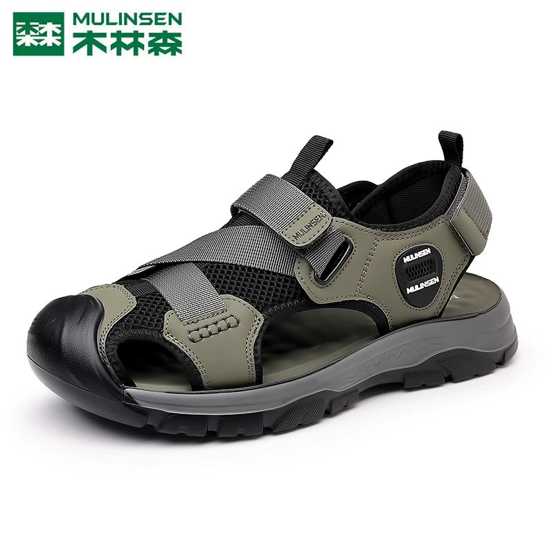 Sandalias de punta Mulinsen para hombre Deportes al aire libre de verano y zapatos de ocio con suela bland, zapatos de playa impermeables y antideslizantes