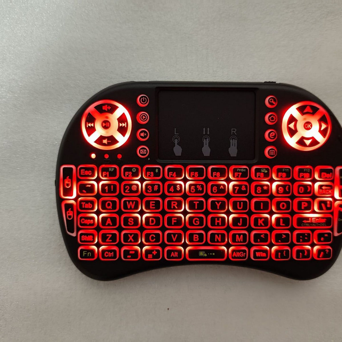 Mini Teclado i8 Inalámbrico con Touchpad — Bluetooth + 2.4G, Retroiluminación de 7 Colores | Air Mouse para Smart TV, TV Box y PC