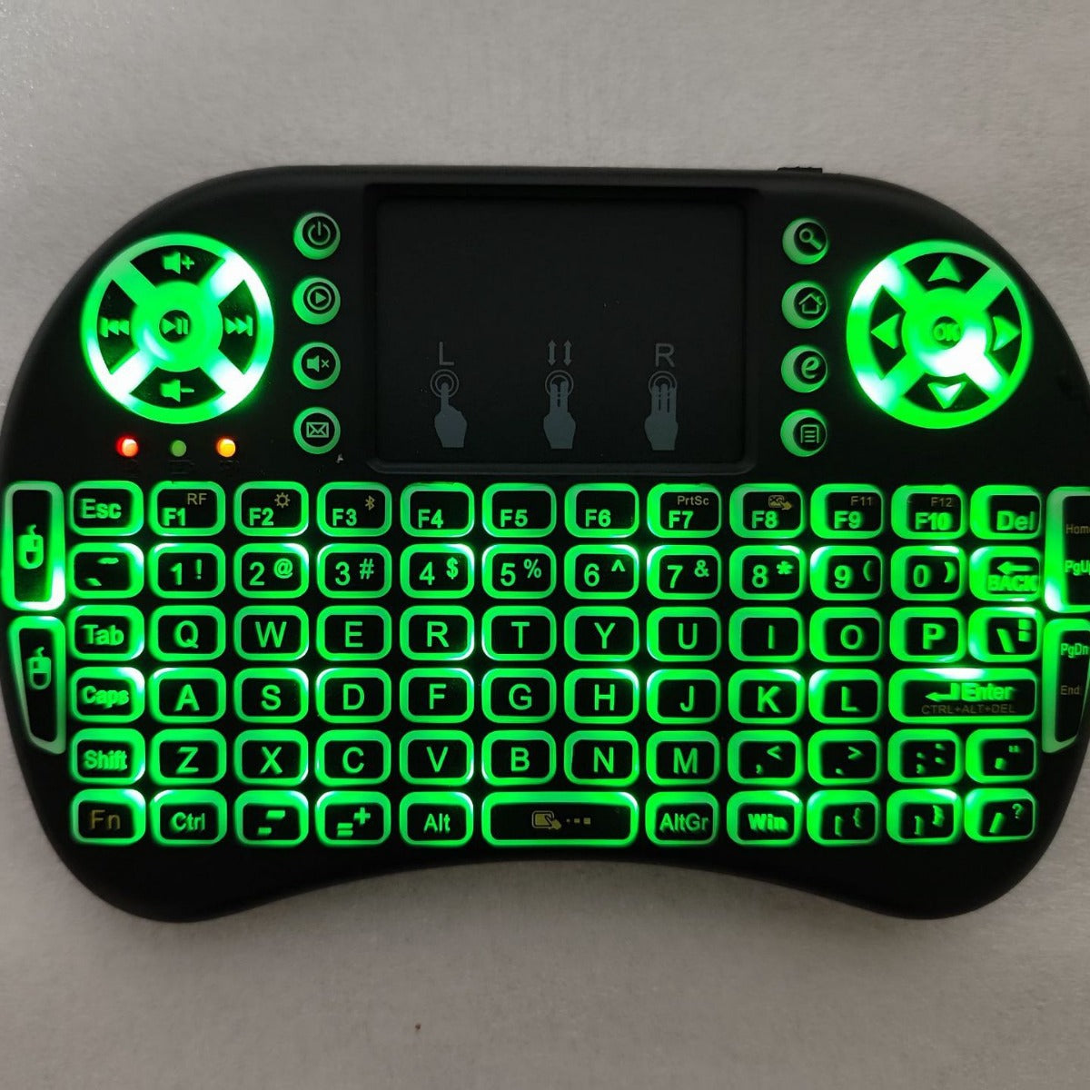 Mini Teclado i8 Inalámbrico con Touchpad — Bluetooth + 2.4G, Retroiluminación de 7 Colores | Air Mouse para Smart TV, TV Box y PC