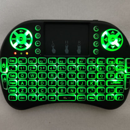 Mini Teclado i8 Inalámbrico con Touchpad — Bluetooth + 2.4G, Retroiluminación de 7 Colores | Air Mouse para Smart TV, TV Box y PC