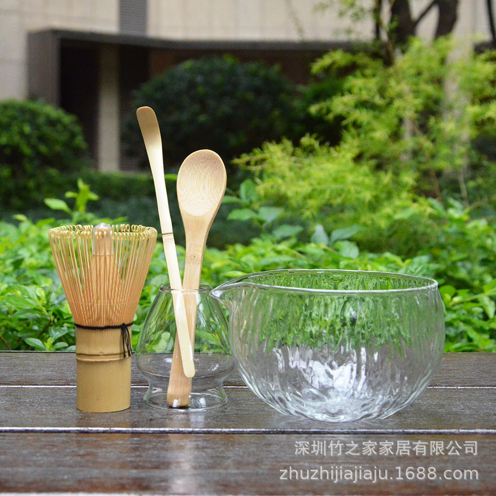 Kit Matcha Ceremonial Japonés: Batidor Chasen + Soporte + Cuchara + Pincel