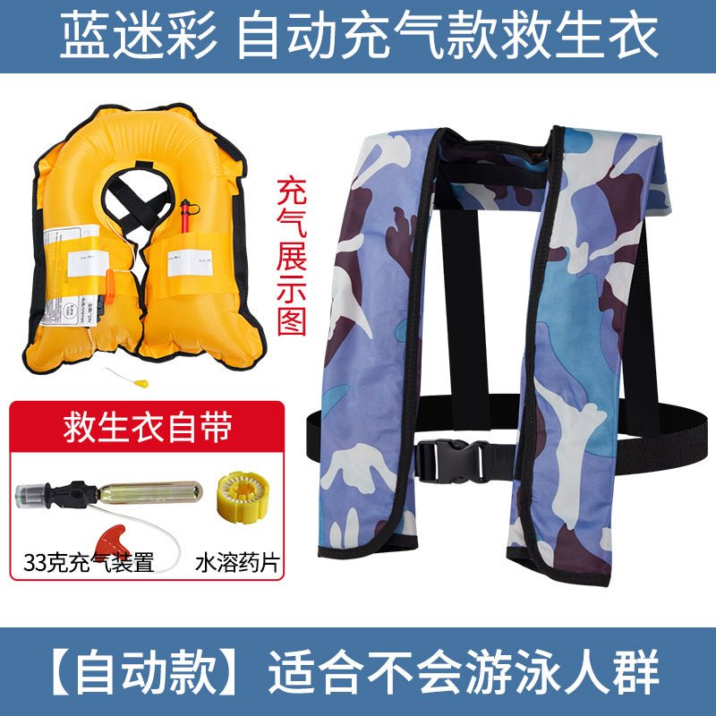 Chaleco Salvavavidas Inflable Automático para Adultos (CO₂ 33g) | Pesca, Lancha y Navegación | Alta Flotabilidad