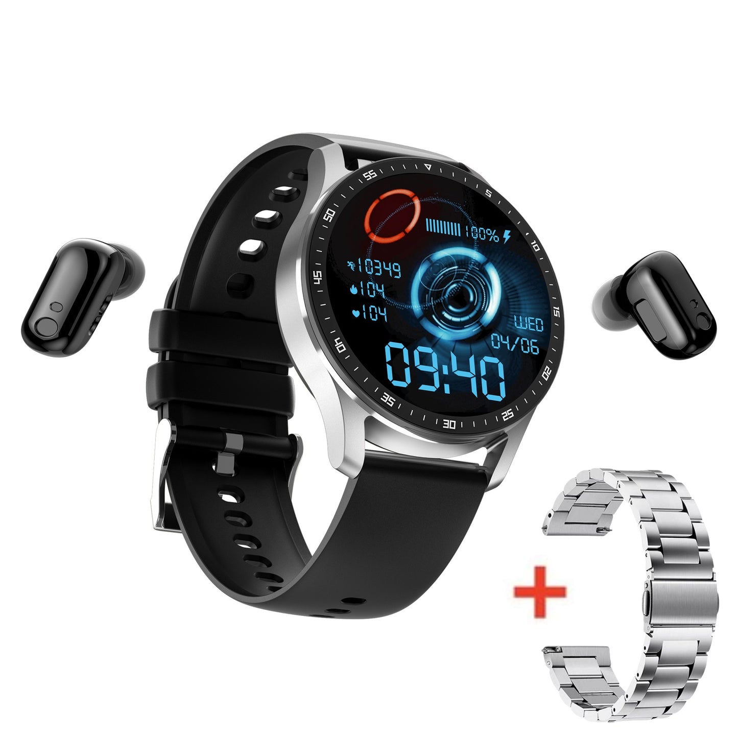 Reloj inteligente X7  con auriculares bluetooth 2 en 1 TWS llamada binaural inalámbrica, música, deportes