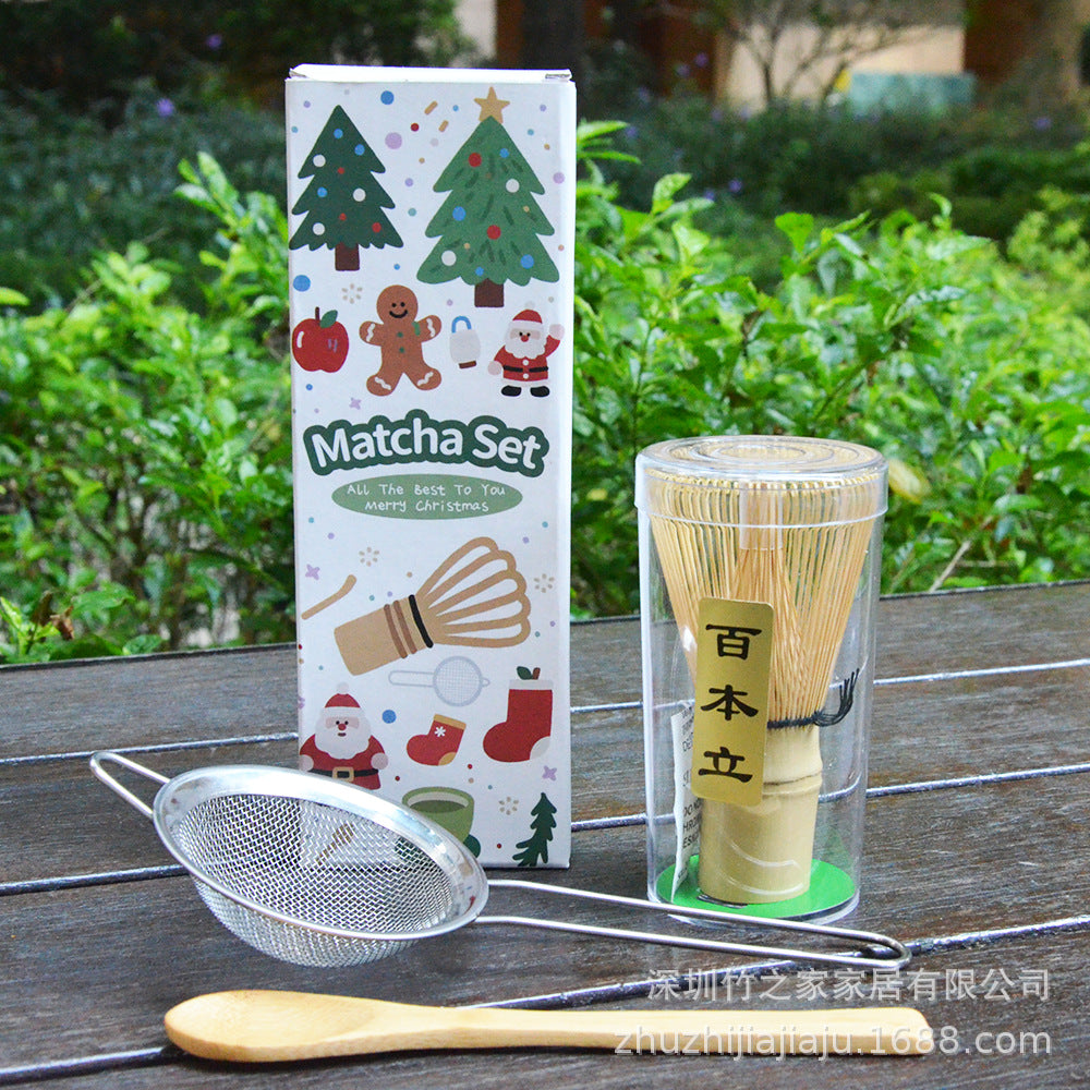 Kit Matcha Ceremonial Japonés: Batidor Chasen + Soporte + Cuchara + Pincel