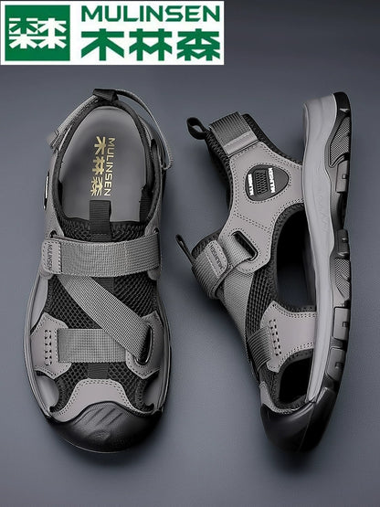 Sandalias de punta Mulinsen para hombre Deportes al aire libre de verano y zapatos de ocio con suela bland, zapatos de playa impermeables y antideslizantes