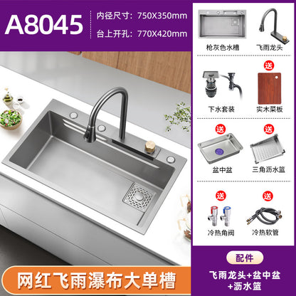 Fregadero de cocina de Acero 304 compatible con sistema de Purificacion con grifo y accesorios, diversos paquetes