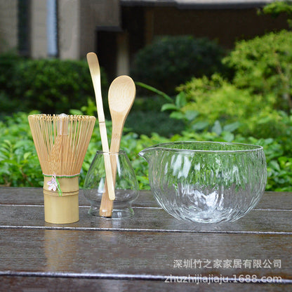 Kit Matcha Ceremonial Japonés: Batidor Chasen + Soporte + Cuchara + Pincel