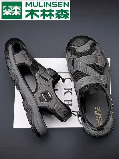Sandalias de punta Mulinsen para hombre Deportes al aire libre de verano y zapatos de ocio con suela bland, zapatos de playa impermeables y antideslizantes