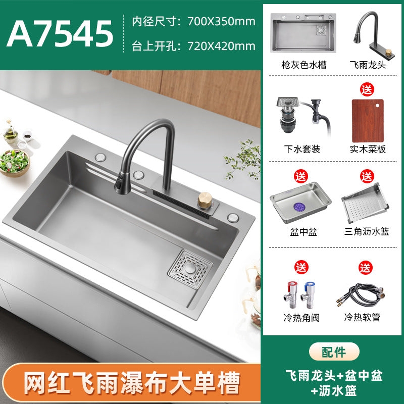 Fregadero de cocina de Acero 304 compatible con sistema de Purificacion con grifo y accesorios, diversos paquetes