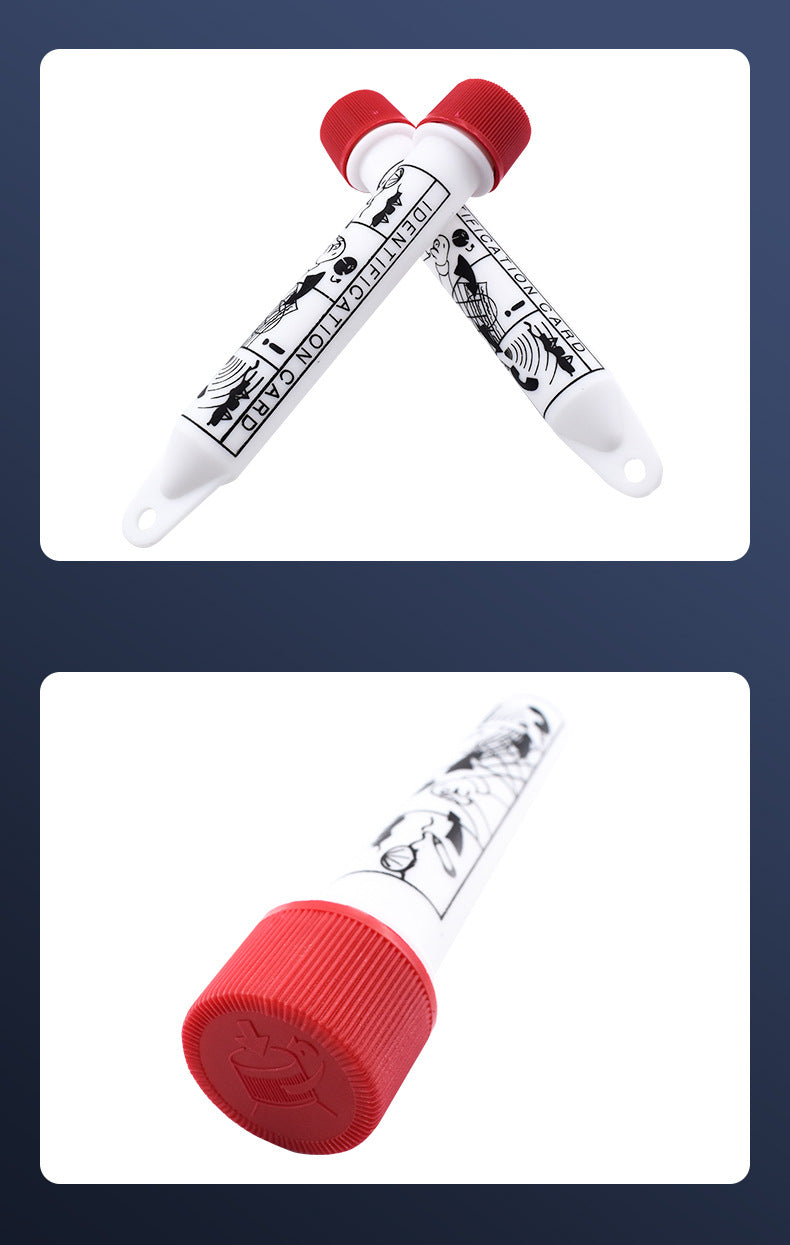Tubo de Identificacion con Tarjeta de identificación de balsa salvavidas, con cuerda roja, set de 3 piezas