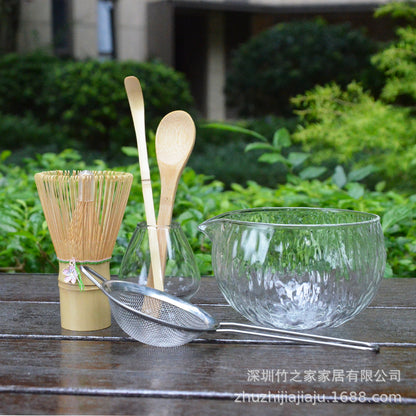 Kit Matcha Ceremonial Japonés: Batidor Chasen + Soporte + Cuchara + Pincel