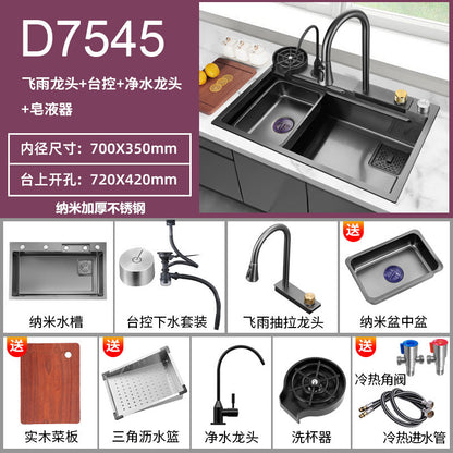 Fregadero de cocina de Acero 304 compatible con sistema de Purificacion con grifo y accesorios, diversos paquetes