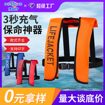 Chaleco Salvavavidas Inflable Automático para Adultos (CO₂ 33g) | Pesca, Lancha y Navegación | Alta Flotabilidad