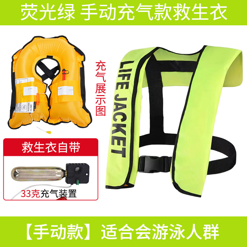 Chaleco Salvavavidas Inflable Automático para Adultos (CO₂ 33g) | Pesca, Lancha y Navegación | Alta Flotabilidad