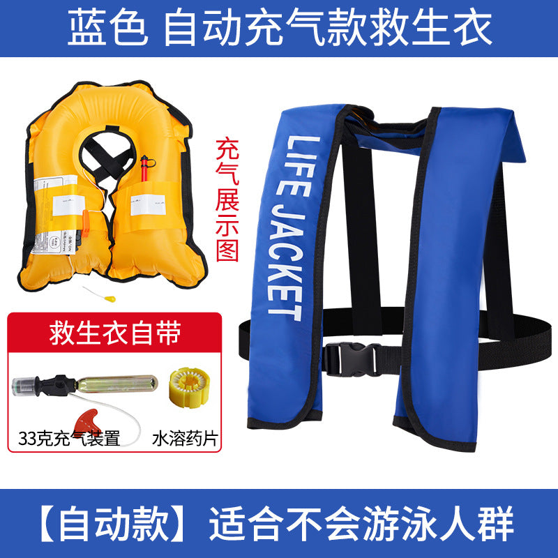 Chaleco Salvavavidas Inflable Automático para Adultos (CO₂ 33g) | Pesca, Lancha y Navegación | Alta Flotabilidad