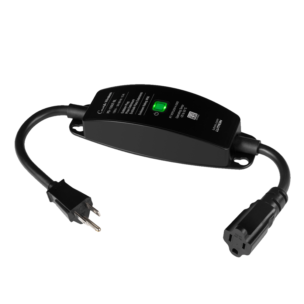 Enchufe inteligente para exteriores de 120 V y 15 A para iluminación y motores de 1/2 HP, con control Pico directo o app y geovallado mediante Smart