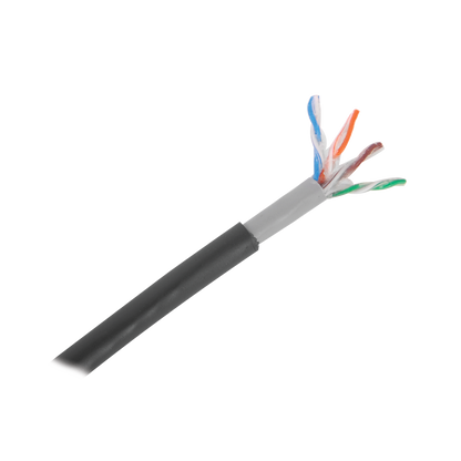 Bobina de Cable de 305 Metros (1000 Pies), Cat5E, con Gel, para Intemperie, Doble Forro Extrema Humedad, Bajo Tierra, UL, Color Negro para