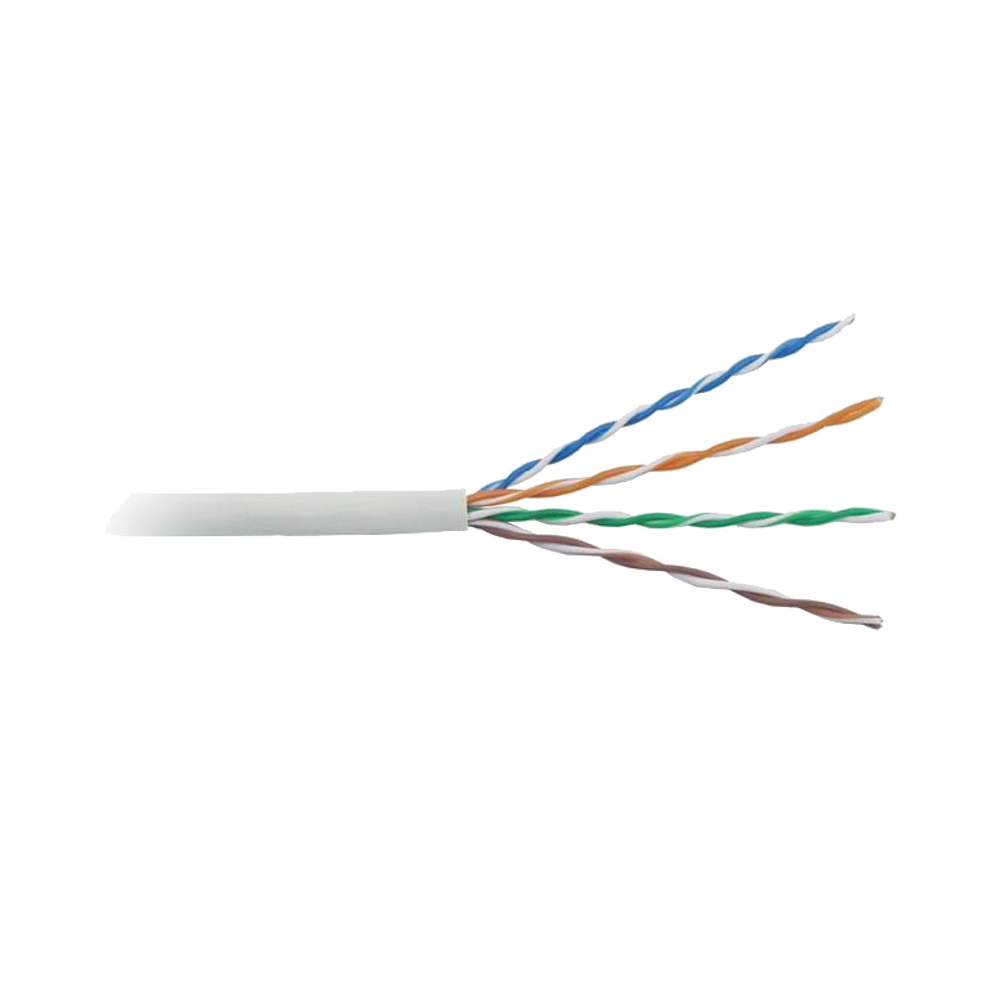 Bobina de Cable de 305 Metros (1000 Pies), Cat5e, Alto Rendimiento, Color Blanco, UL, para Aplicaciones en Video Vigilancia, Redes de Datos. Uso en
