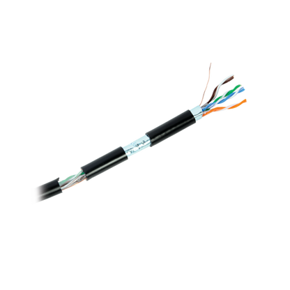 Bobina de Cable de 152 Metros (499 Pies), Cat5e, FTP, Blindado, para Intemperie, Color Negro, UL, Color Negro, para Aplicaciones en Video Vigilancia