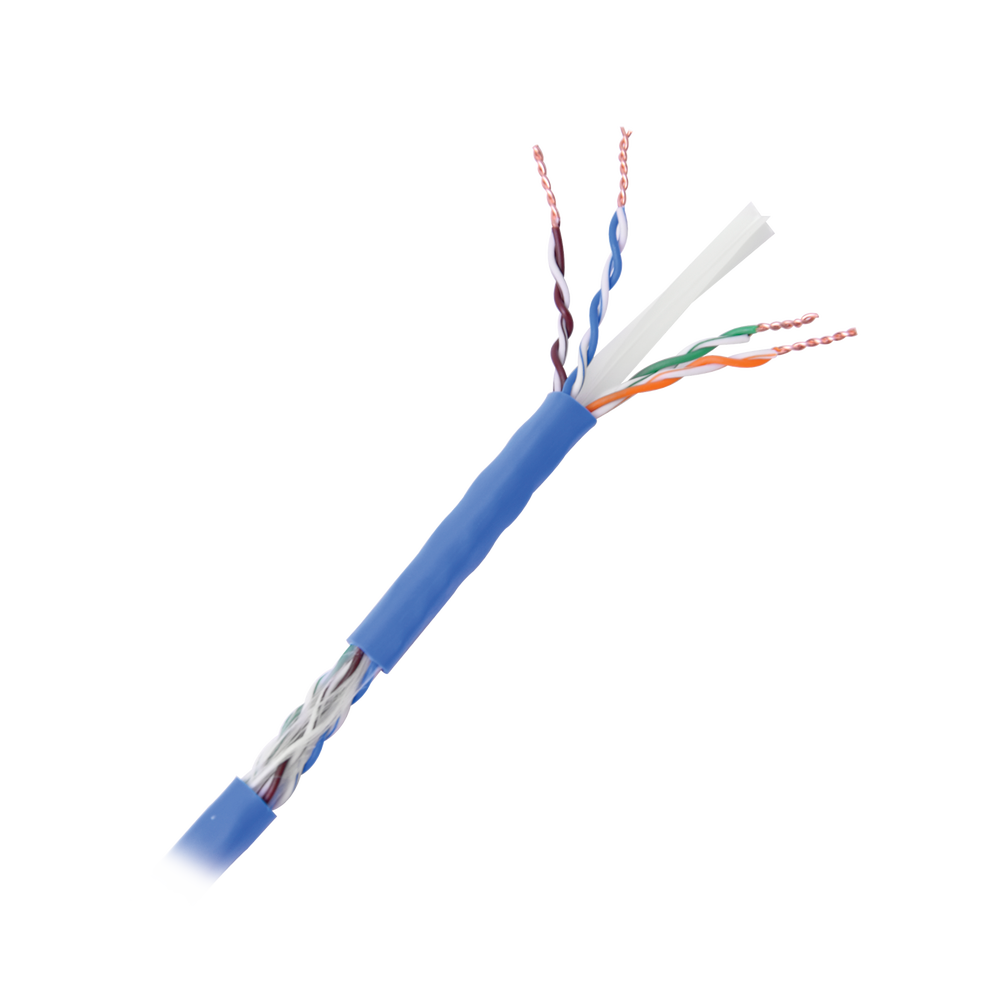 Bobina de 1000 Metros (3280.84 Pies) Cable Cat6+ Calibre 23 Alto Desempeño, ETL, UL, Color Azul, Super Flexible, de 1000 Metros (3280.84 Pies), para