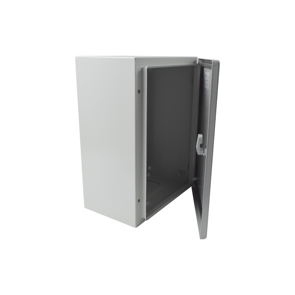 Gabinete de Acero IP66 Uso en Intemperie (300 x 400 x 200 mm) con Placa Trasera Interior de Metal y Compuerta Inferior Atornillable (Incluye Chapa y