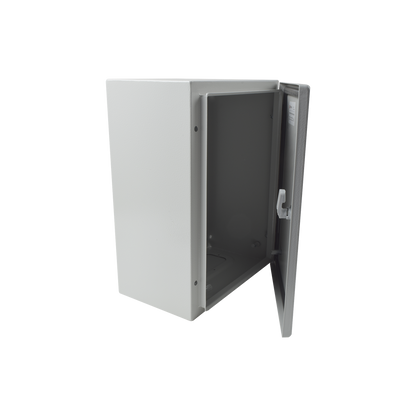 Gabinete de Acero IP66 Uso en Intemperie (300 x 400 x 200 mm) con Placa Trasera Interior de Metal y Compuerta Inferior Atornillable (Incluye Chapa y