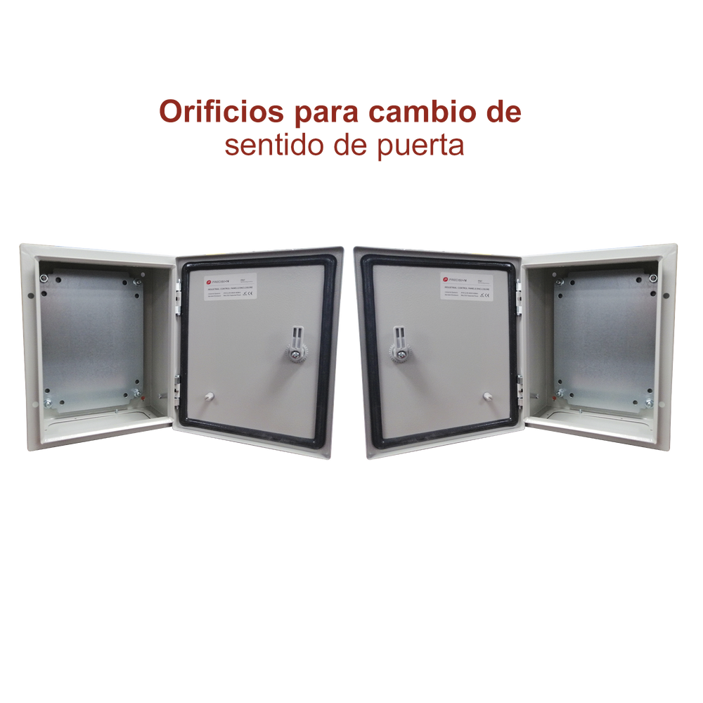 Gabinete de Acero IP66 Uso en Intemperie (300 x 400 x 200 mm) con Placa Trasera Interior de Metal y Compuerta Inferior Atornillable (Incluye Chapa y