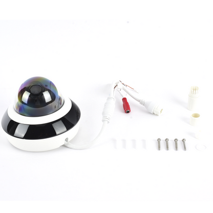 Mini Domo PTZ IP 4 Megapixel / 4X Zoom / H.265+ / 20 mts IR EXIR / WDR 120dB / PoE / IK10 / Exterior IP66 / Ultra Baja Iluminación / Micrófono