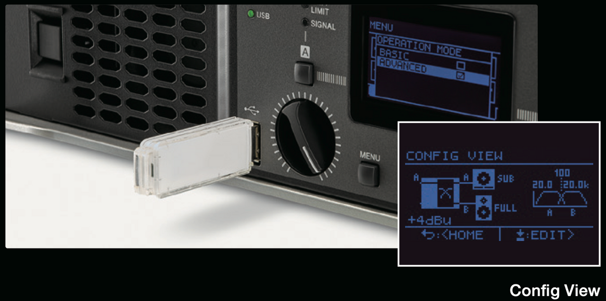 Amplificador de audio Clase D | 800 W x 2 a 8&Omega; | 1050 W x 2 a 4&Omega;. | Baja Impedancia | Procesamiento Inteligente