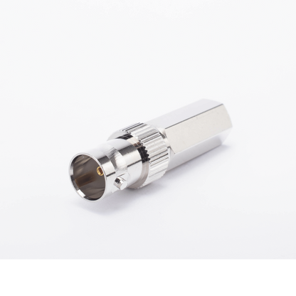 Conector BNC Hembra en 75 Ohm, Tipo Roscable para cable Coaxial RG-59/U, Níquel/ Plata/ Delrin
