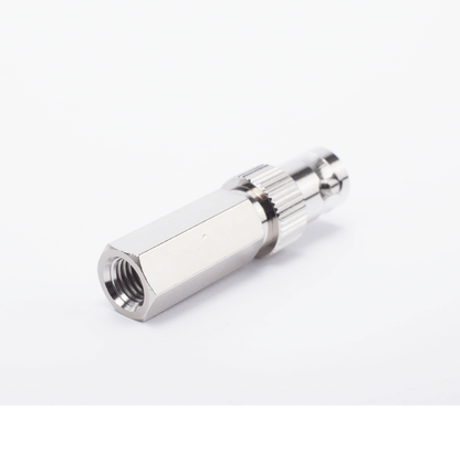 Conector BNC Hembra en 75 Ohm, Tipo Roscable para cable Coaxial RG-59/U, Níquel/ Plata/ Delrin
