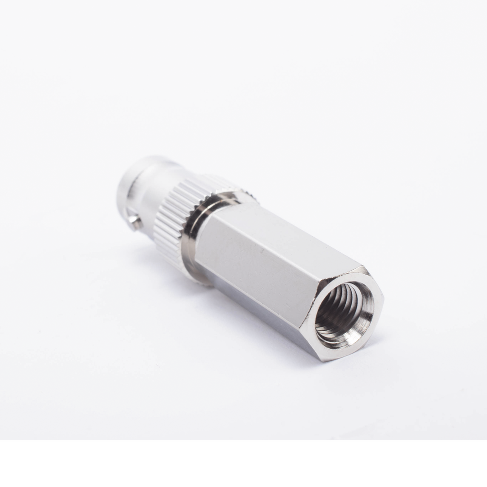 Conector BNC Hembra en 75 Ohm, Tipo Roscable para cable Coaxial RG-59/U, Níquel/ Plata/ Delrin