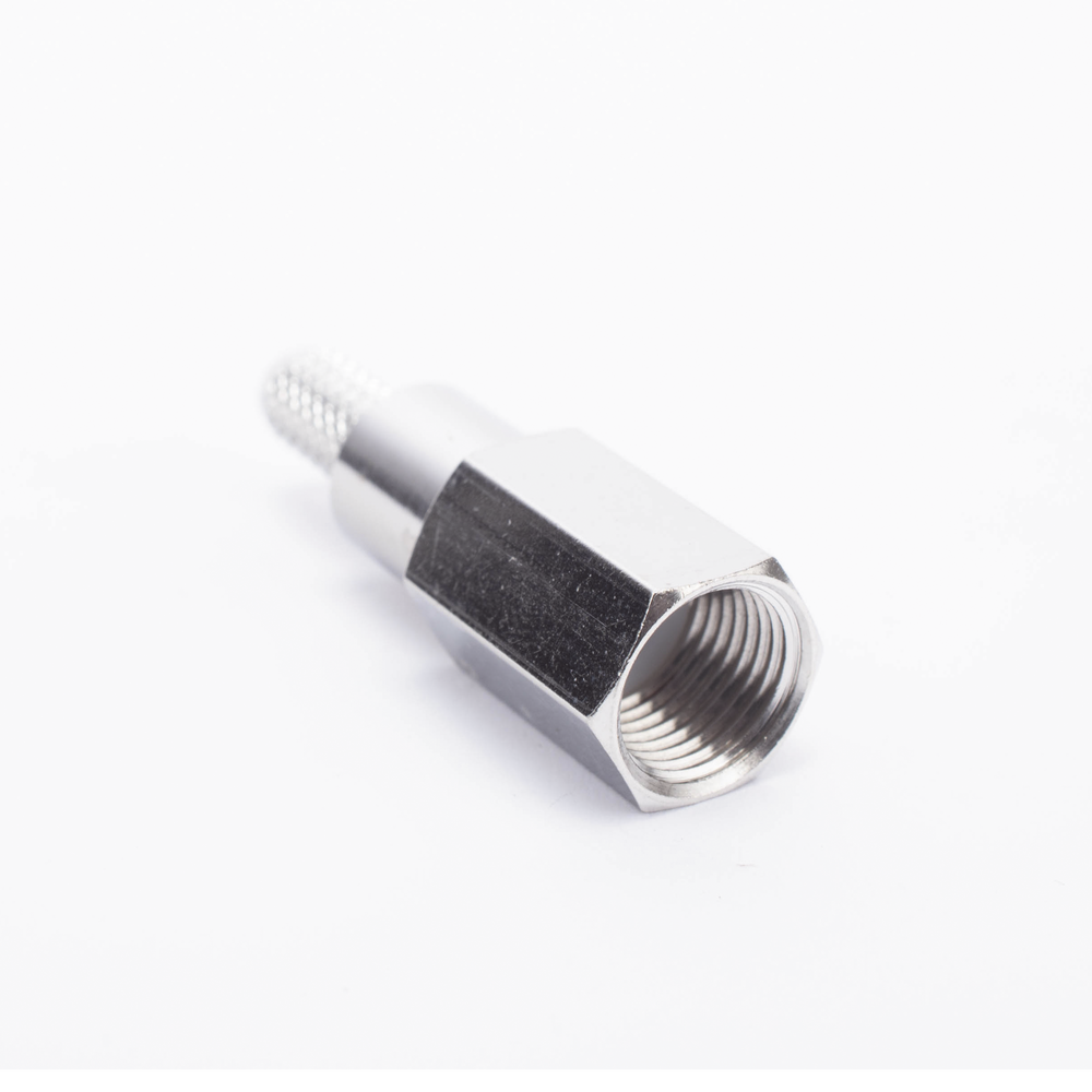 Conector FME Macho de anillo plegable para cable RG-58/U, Niquel/ Oro/ Teflón