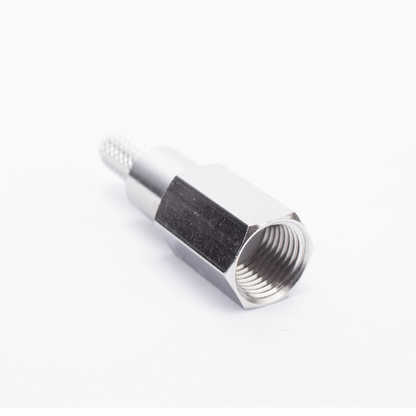 Conector FME Macho de anillo plegable para cable RG-58/U, Niquel/ Oro/ Teflón
