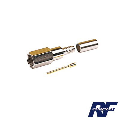 Conector FME Macho de anillo plegable para cable RG-58/U, Niquel/ Oro/ Teflón