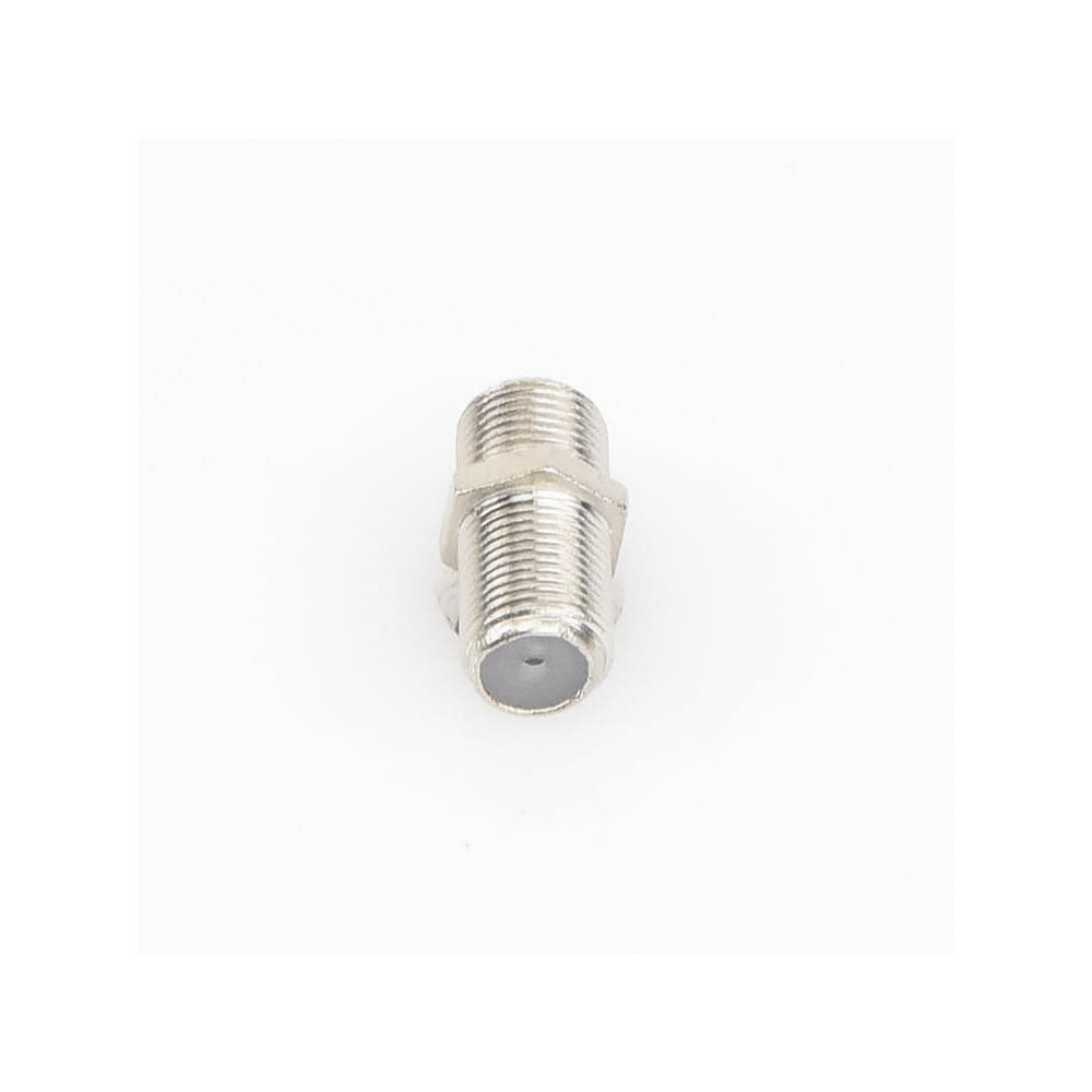 Adaptador Barril para 75 Ohm, de Conector F Hembra a F Hembra, Níquel/ Estaño/ Polietileno