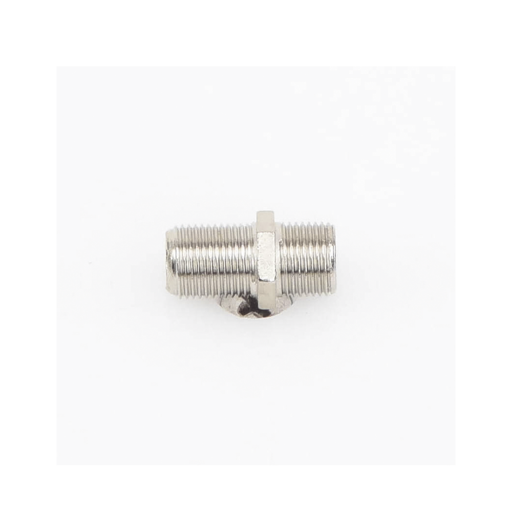 Adaptador Barril para 75 Ohm, de Conector F Hembra a F Hembra, Níquel/ Estaño/ Polietileno