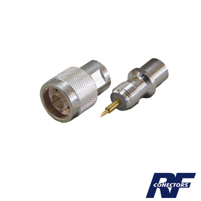Conector N Macho de Rosca para Cables RG-8/U, 9913, 7810A, 8214, CNT-400, LMR-400, Plata/ Oro/ Teflón