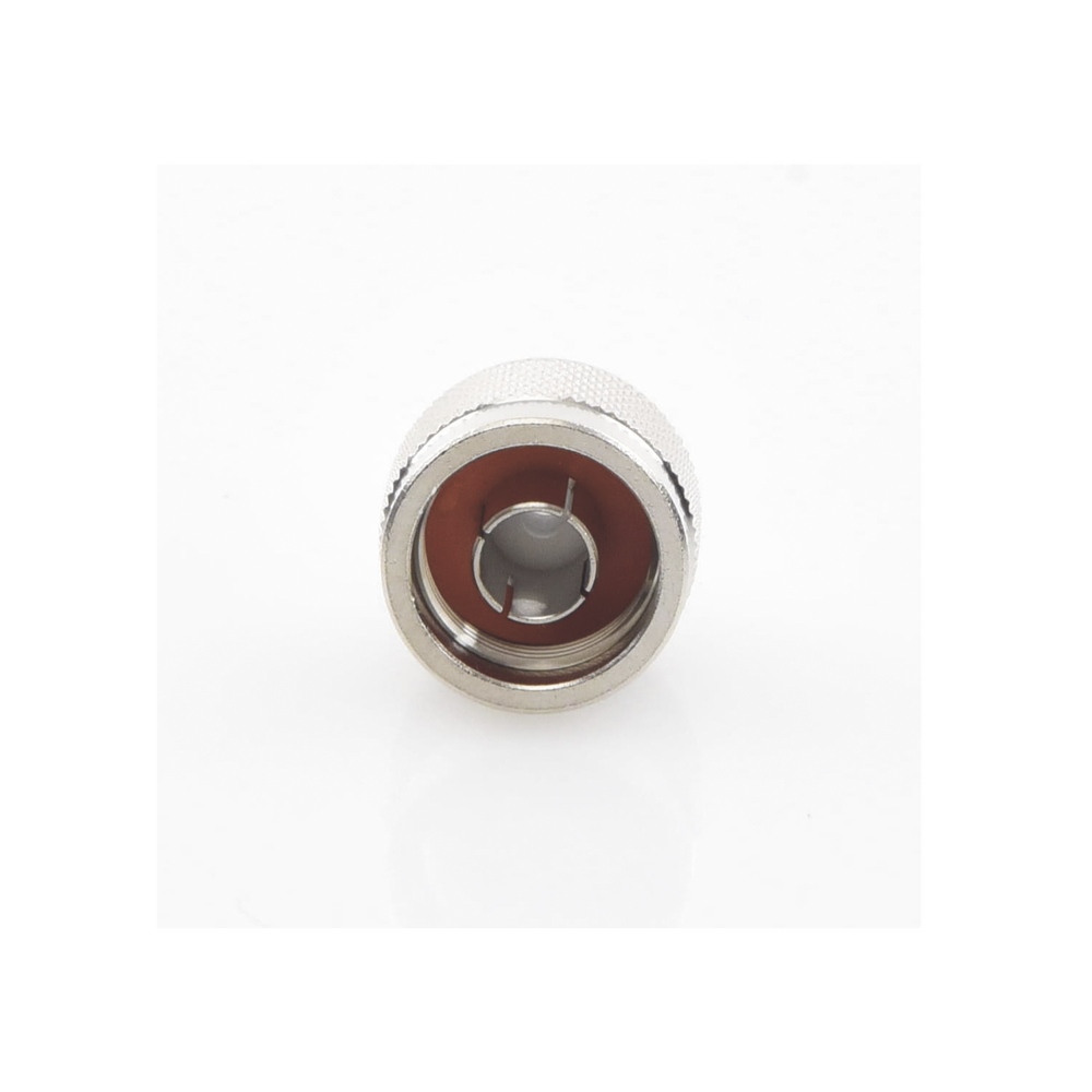 Conector N Macho Coaxial de Anillo Plegable para Cable RG-142/U, Niquel/ Oro/ Teflón