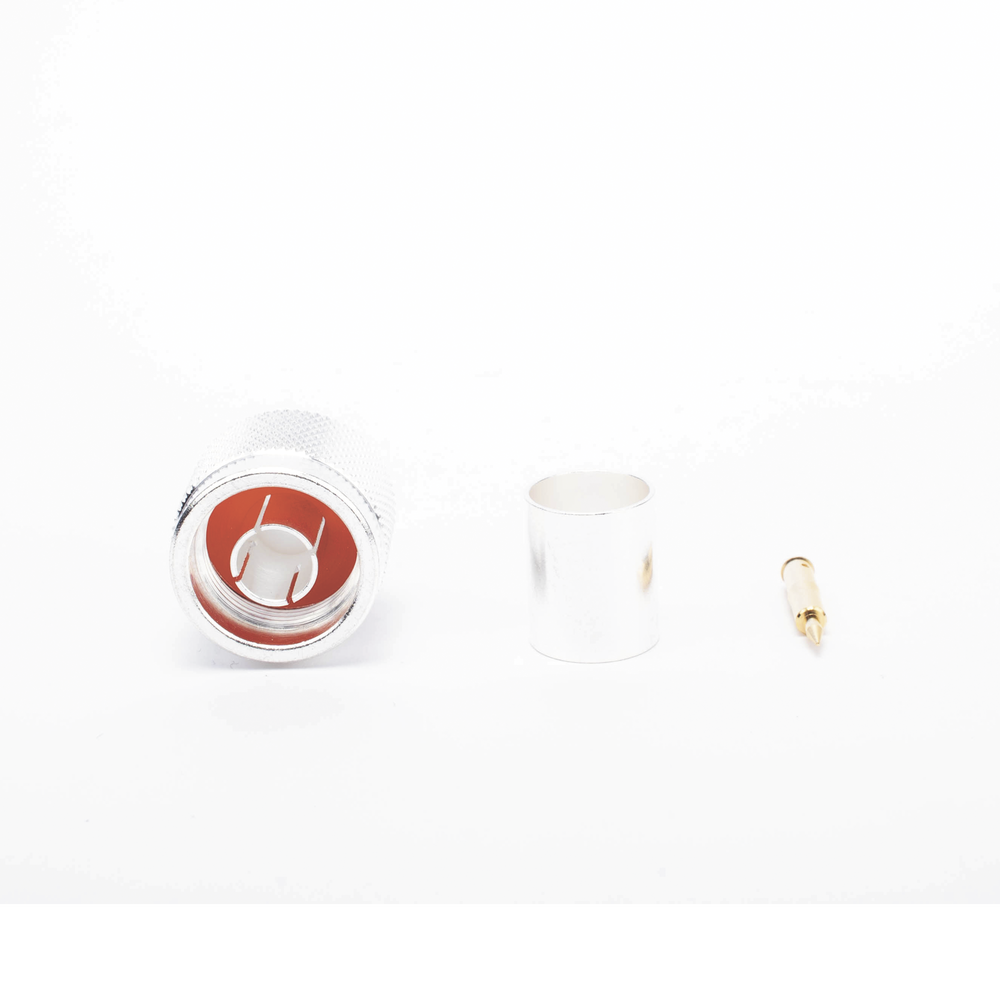 Conector N Macho de Anillo Plegable en Cables con Conductor Central AWG-11 ó 13 tipo RG-8/U (BELDEN 8237), RG213/U (8267), RG214 (8268)