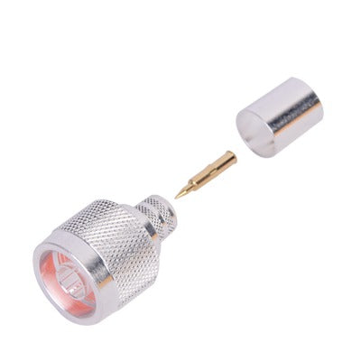 Conector N Macho de Anillo Plegable en Cables con Conductor Central AWG-11 ó 13 tipo RG-8/U (BELDEN 8237), RG213/U (8267), RG214 (8268)